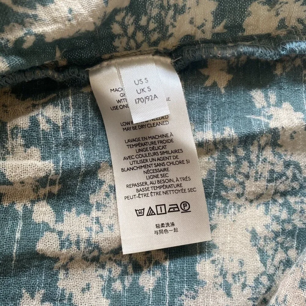 Free People Printed Ellie Maxi Dress Green Floral Smocked Peasant Size Small - Picture 13 of 13